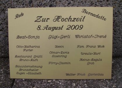 Hochzeitsschild